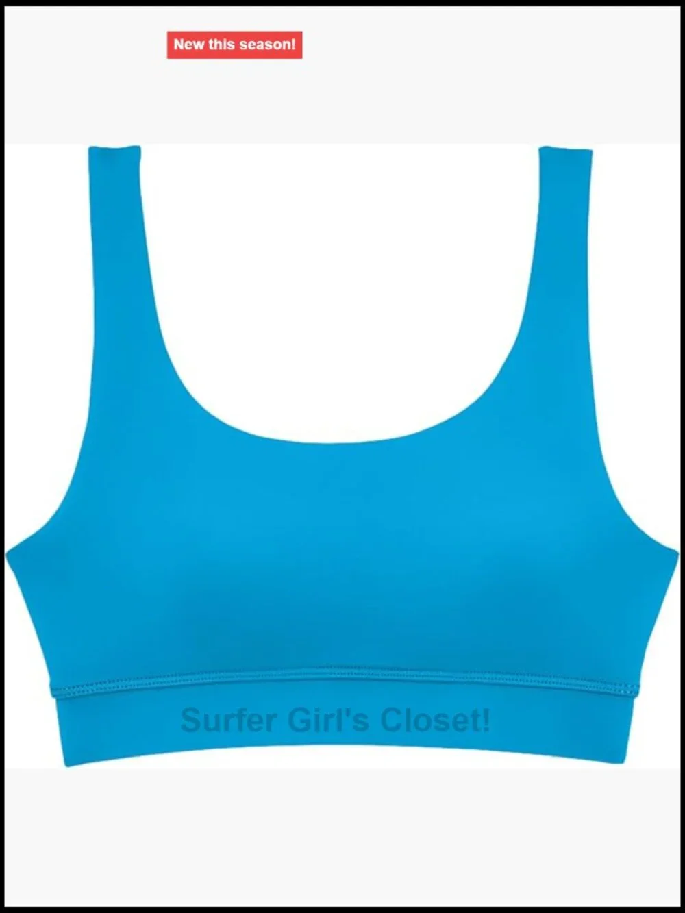Teen Girls Swim Double Scoop Bikini Top – UPF 50+, Removable Cups